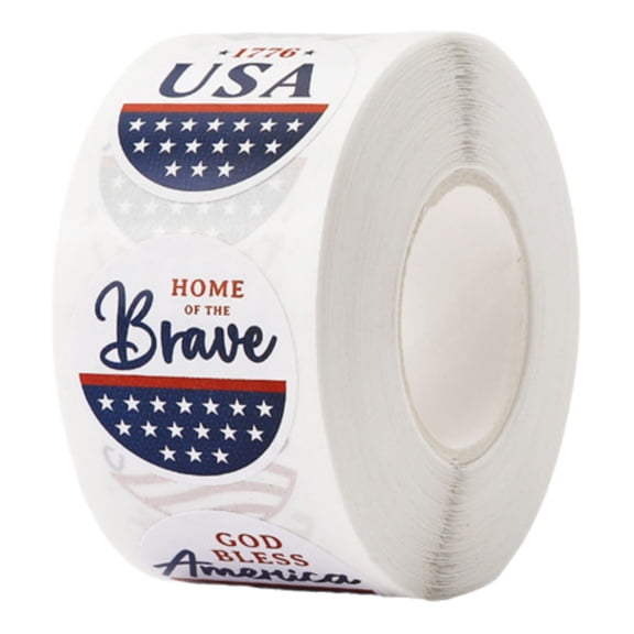 Independence Day Decoration,Patriotic Sticker Roll Festive Adhesive Decal Multi Purpose Decorative Label For Gift Packaging Journal Phone Craft Holiday Party Supplies