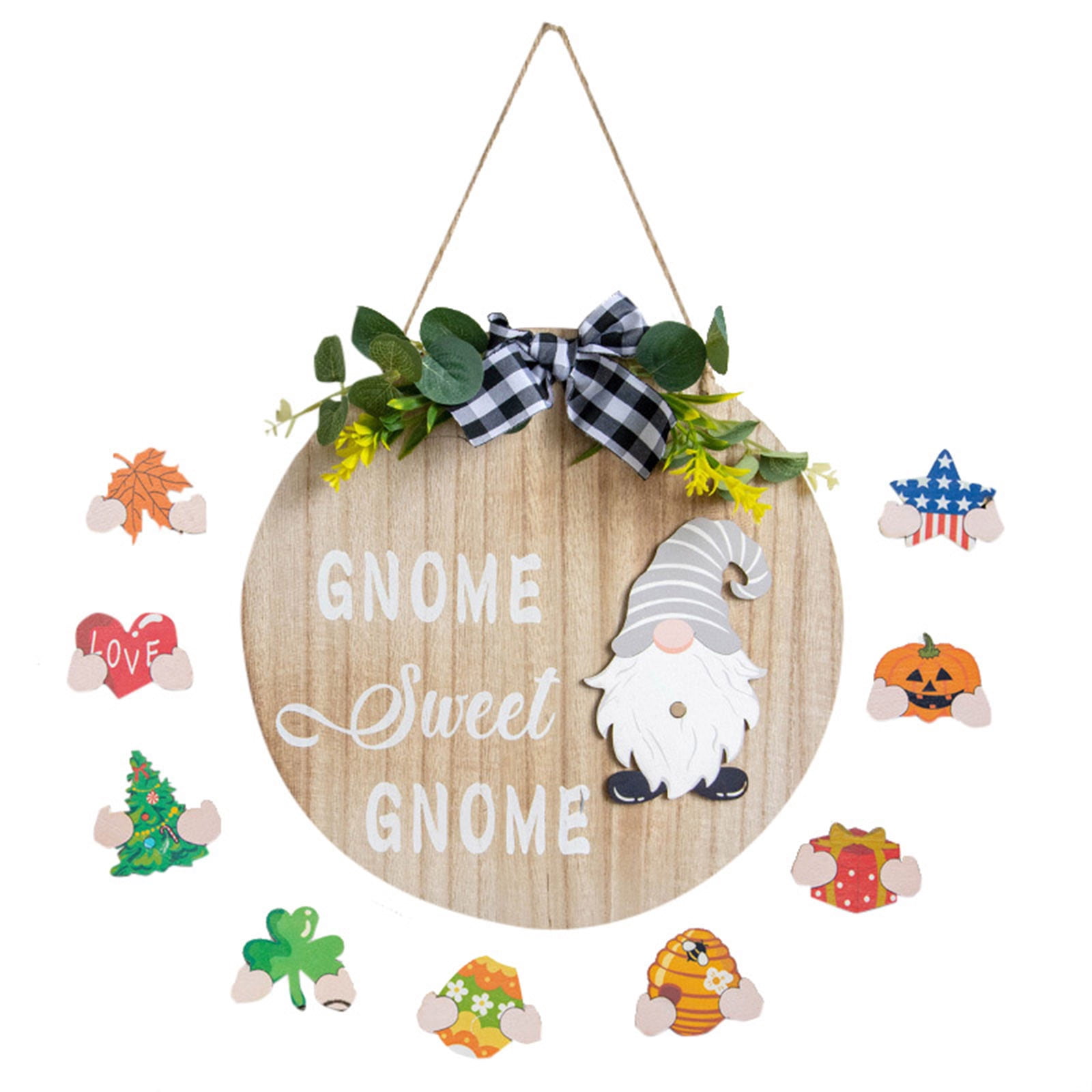 Independence Day Decoration Wooden Wreath Door Panel Welcome Door