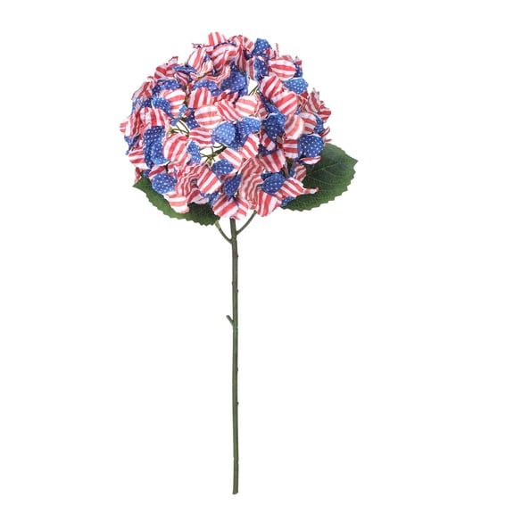 Independence Day Decorations 4Th Of July American Flag Artificial Hydrangea Flowers, American Flag Decorative Flowers, Single Stem Flower Arrangement, Holiday Decorations, Fabric Floral Art