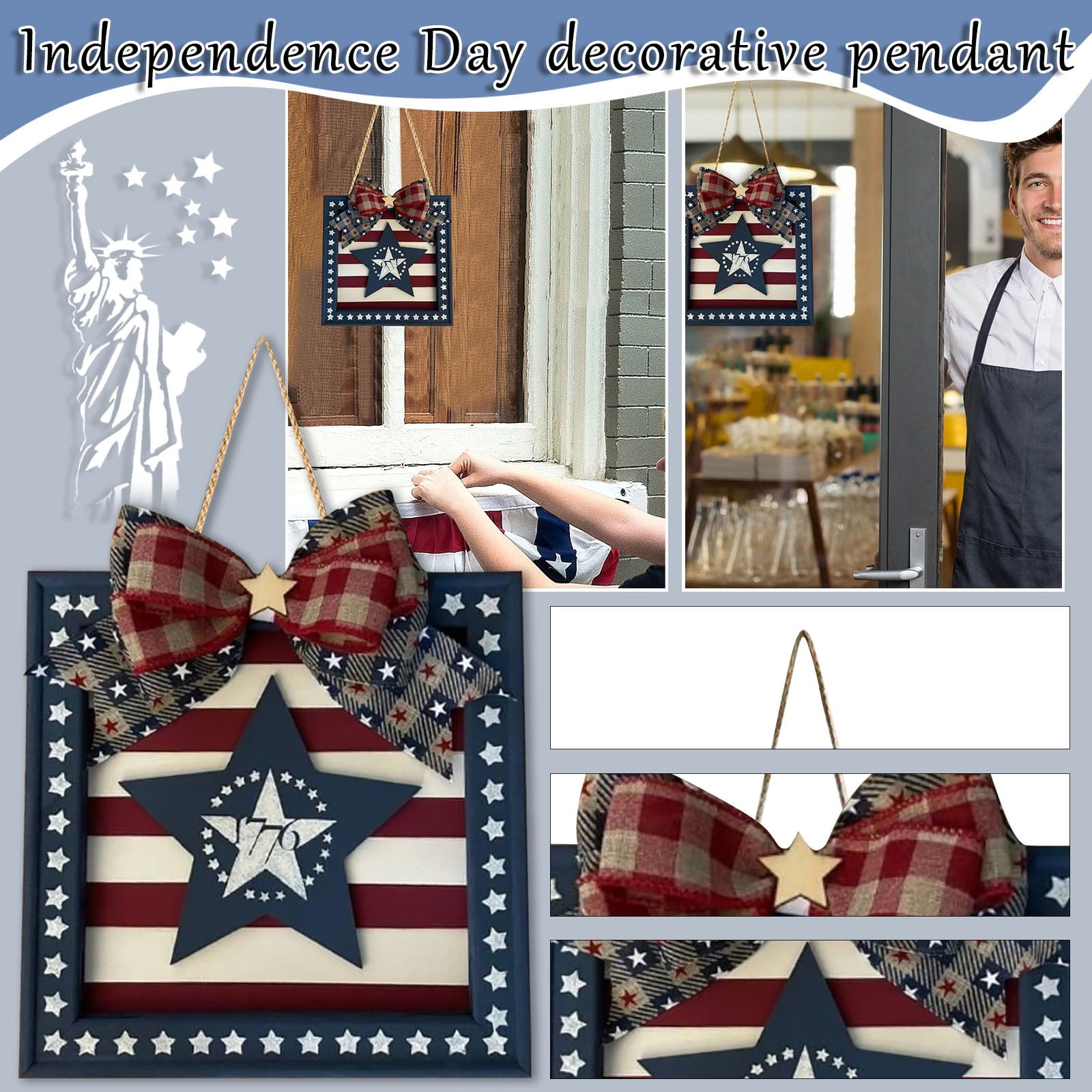 Independence Day Decorations 4Th of July American Flag Red,White & Blue ...