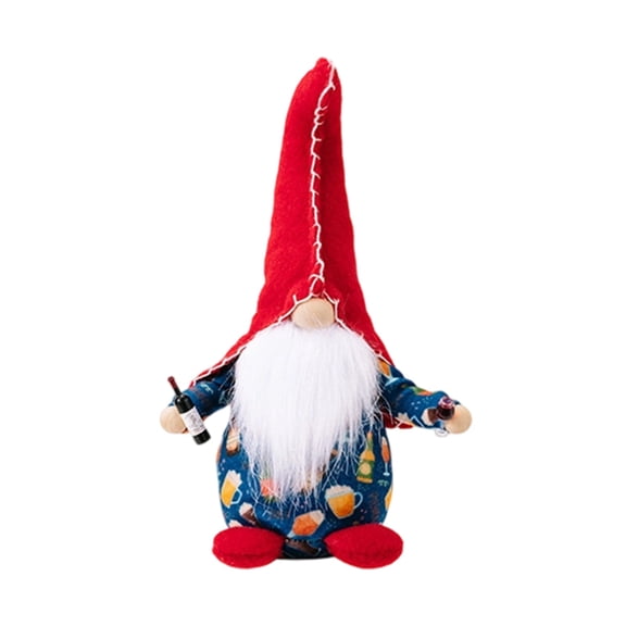 Independence Day Decorations, 4Th of July Party, Blue Decorations for Party, Plush Fabric, Beard, Hat, Beer Glass, Bottle, Tabletop Display, 17 In, 1 Pc