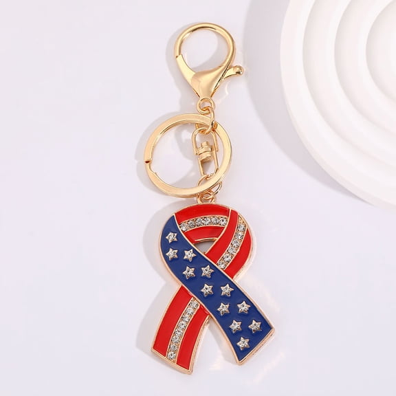 Independence Day Decorations, Flag Keychain Pattern Oil Drop Exquisite Pendant Creatives Car Bag Ornament Small Gift Holiday Gifts