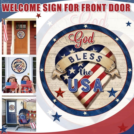 Independence Day Decorations, Independence Day Home Welcome Decoration Door Wall Hanging Sign The Front Door