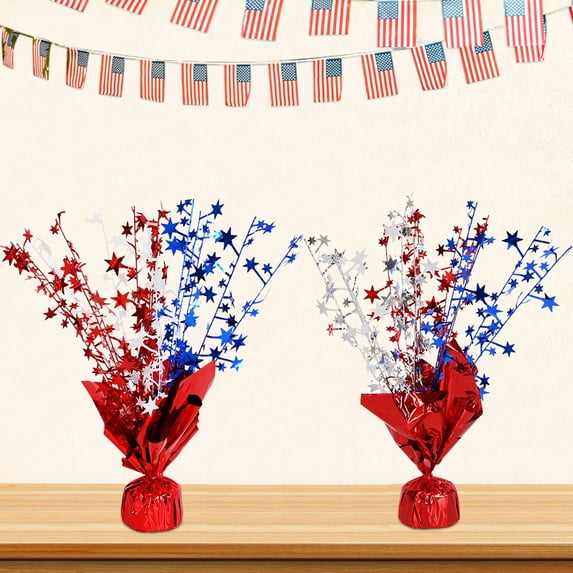 Independence Day Decorations Star DIY Table Decorations Holiday Party Balloons, Red White & Blue Patriotic Centerpiece, Multipurpose Ornament & Balloon Weight for Festive Celebrations