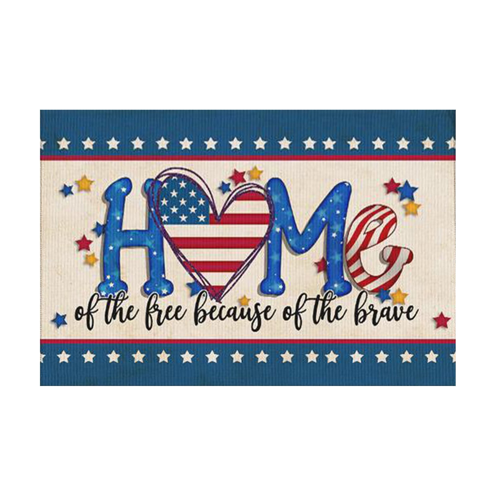 Independence Day Decorative Door Mat Bathroom Living Room Floor Mat Neutral Color Throw