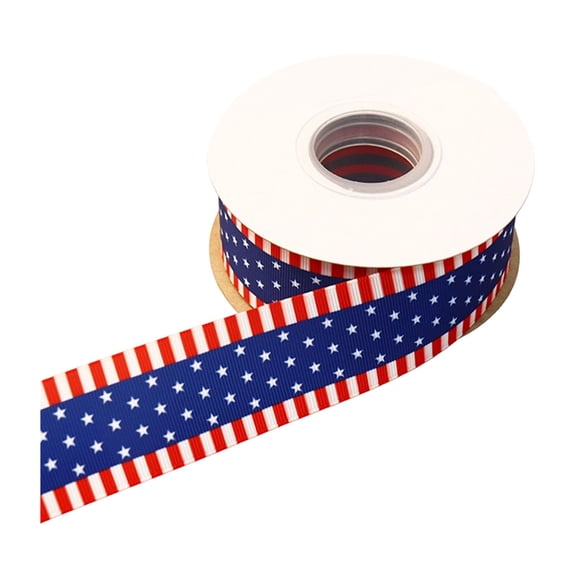 Independence Day Decorative Ribbon 215723 *25Mm 10 Yards/Roll, Mohdy Polyester Ice Silk Party Balloon, Patriotic Ribbon 4Th Of July Red White Striped Ribbon 25Mm (1 Inch) 10 Yards Ribbon For