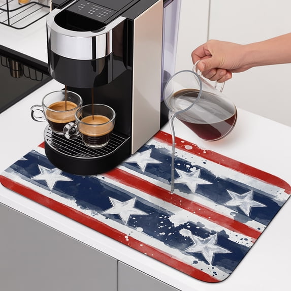Independence Day Dish Drying Mats for Kitchen Counter, Watercolor ...