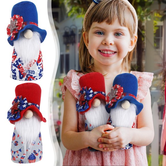 Independence Day Doll Souvenir Decorations Swedish Scandinavian Hanging Party Decoration Dolls With Blue Hat, Festive Gnome Figurines For 4Th Of July Celebrations, Patriotic Home