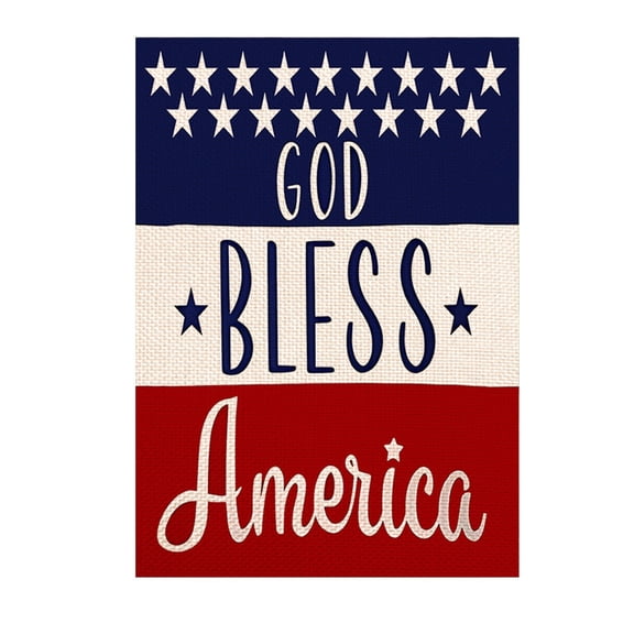 Independence Day Double Sided Linen Garden Flag, USA National Holiday Outdoor Courtyard Decoration Flag, Home Backyard Patriotic Flag for Patio Porch Display