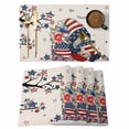 thumbnail image 1 of Independence Day Dwarfs Placemats Set of 6,Wipeable Washable Table Mats for Dining Tables, Opium Poppy on Retro Linen Place Mats for Kitchen Event Party Tabletop Decor, 1 of 9