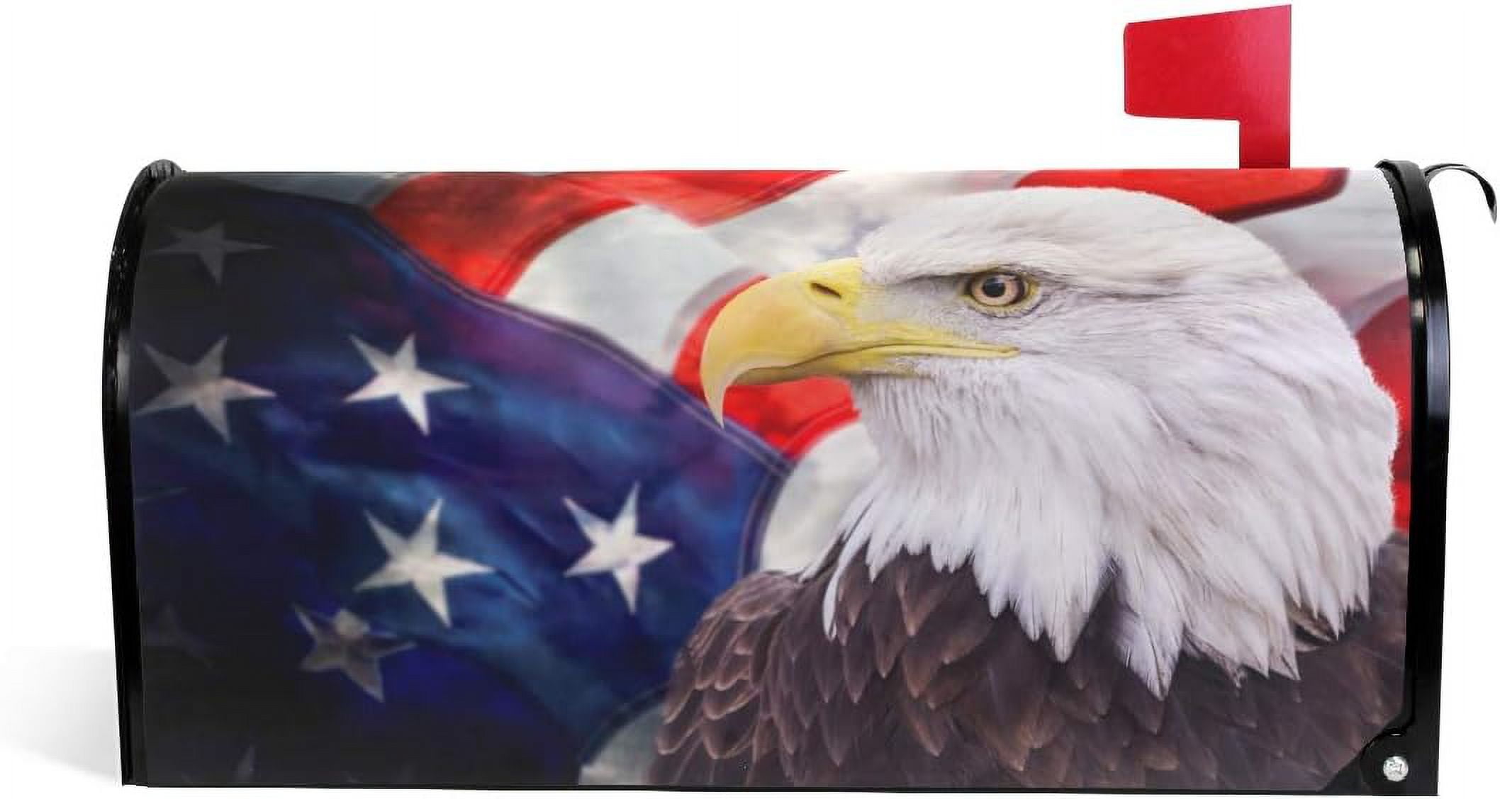 Independence Day Eagle Magnetic Mailbox Cover 4th of July MailWraps Garden Yard Home Decor for Outside Oversized-25.5" x20.8"
