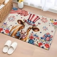 thumbnail image 1 of Independence Day Entryway Rug 2'x3'&nbsp; Non Slip Front Door Mats, Cow Patriotic Usa Flag Firework Floral Entrance Rugs Indoor Outdoor Carpet, Washable Floor Mats Small Area Rug for Bedroom Kitchen, 1 of 8
