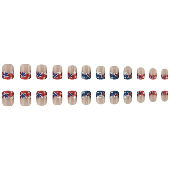 Independence Day Fake Nail Art, Wear Nails, Holiday Party Nail Tips with Flag Pattern Designs, Thin Comfortable Durable Material for Daily Festive Use
