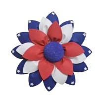 Independence Day Fireplace Mantel Wreath 16x16IN 4th of July Wreaths for Front Door Patriotic Independence Day Home Decorations Red White Blue Artificial Flower Wreath for Front Porch Outdoor