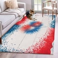 thumbnail image 1 of Independence Day Firework Washable Area Rug 2.7 x 5 ft 4th of July Red Blue American Flag Wood Grain, Soft Non Slip Rugs Stain Repellent Indoor Felt Carpet for Living Dining Room Bedroom Home Office, 1 of 9
