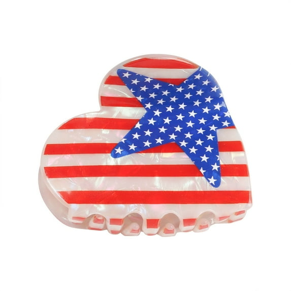 Independence Day Flag Hair Clip Patriotic Headdress Barrettes for Women and Girls