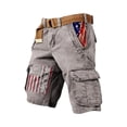 thumbnail image 1 of Independence Day Flag Print Cargo Shorts for Men with Pocket Distressed Washed Shorts Outdoor Military Casual Work Cargo Shorts American Flag Patriotic Shorts,Gray 3XL, 1 of 3