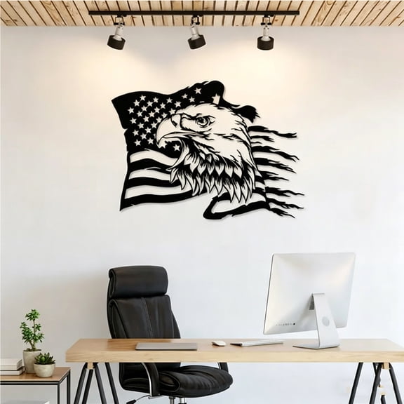 Independence Day Flag Wall Decor, 13.77x6.69 Inch Non-Woven Patriotic Home Decoration, Classic Flag Design for Indoor Outdoor Wall Porch Party Backdrop Festival Celebration