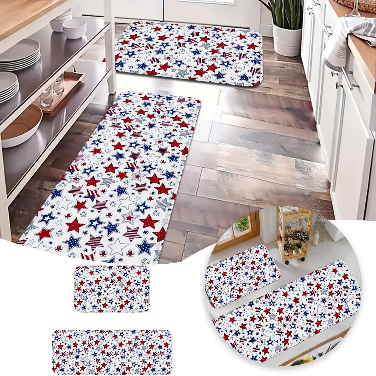 Independence Day Floor Mats Set Of 2 Patterned With Decorative Little