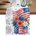 thumbnail image 1 of Independence Day Floral Table Runner 70 Inches, Anniversary USA Flag Bed Runner Dresser Scarves Tabletop for Indoor Outdoor Parties/Ceremony/Banquet, 13" x 70", 1 of 9
