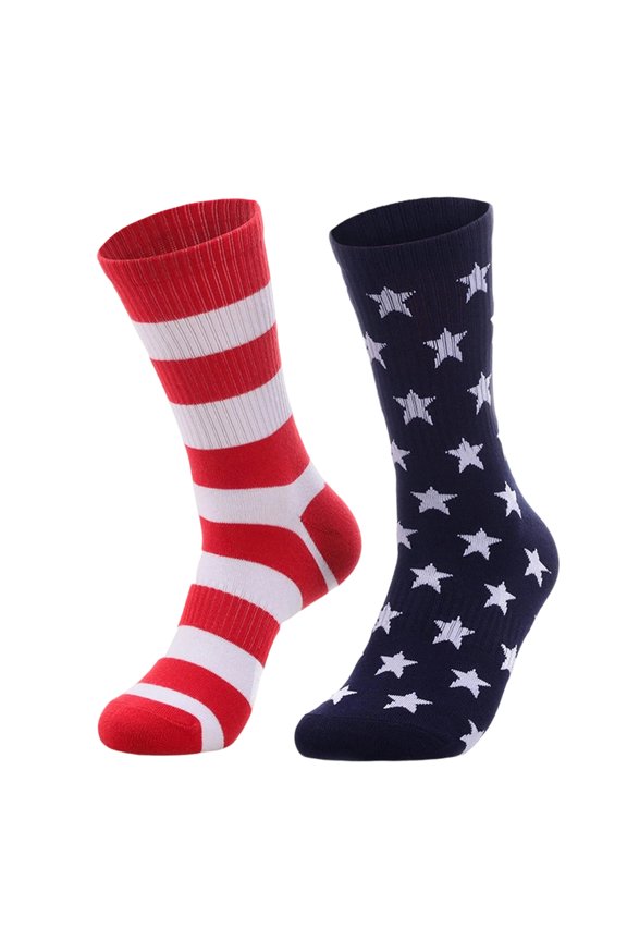 Independence Day Fluffy Socks, Independence Day Fuzzy Socks, Independence Day Fuzzy Socks for Women, Men Independence Day Flag Print Striped Mid Calf Socks, Wine