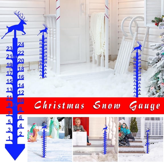 Independence Day Forged Iron Snowflake Ruler, Handmade Metal Snow Gauge with Deer Motif, Patriotic Rain and Snow Stack Size Indicator for July 4th Garden and Porch