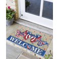 Independence Day Front Door Mat Eucalyptus Leaves Flower Non Slip