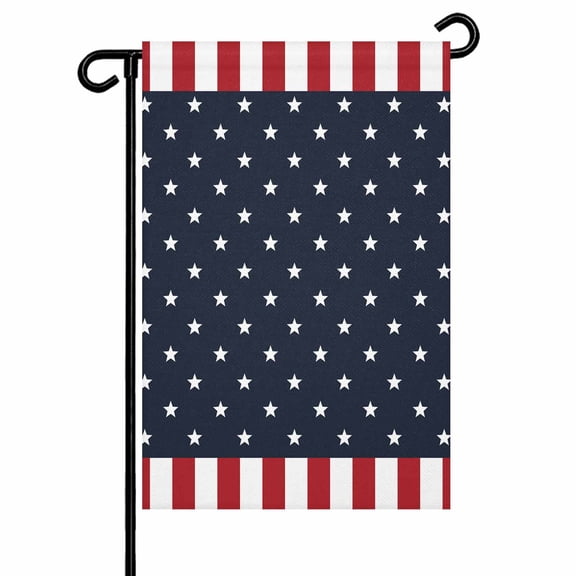 Independence Day Garden Flag 28x40 Inch American Flag Pentagram Patriot Double Sided Small Decorative Garden Flags for Outside, Outdoor Yard Porch Lawn Decoration