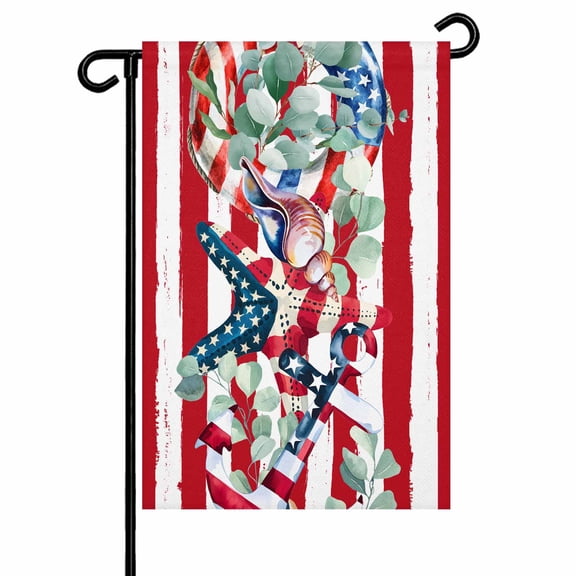 Independence Day Garden Flag 28x40 Inch Red White Stripes American Flag Star Double Sided Small Decorative Garden Flags for Outside, Outdoor Yard Porch Lawn Decoration