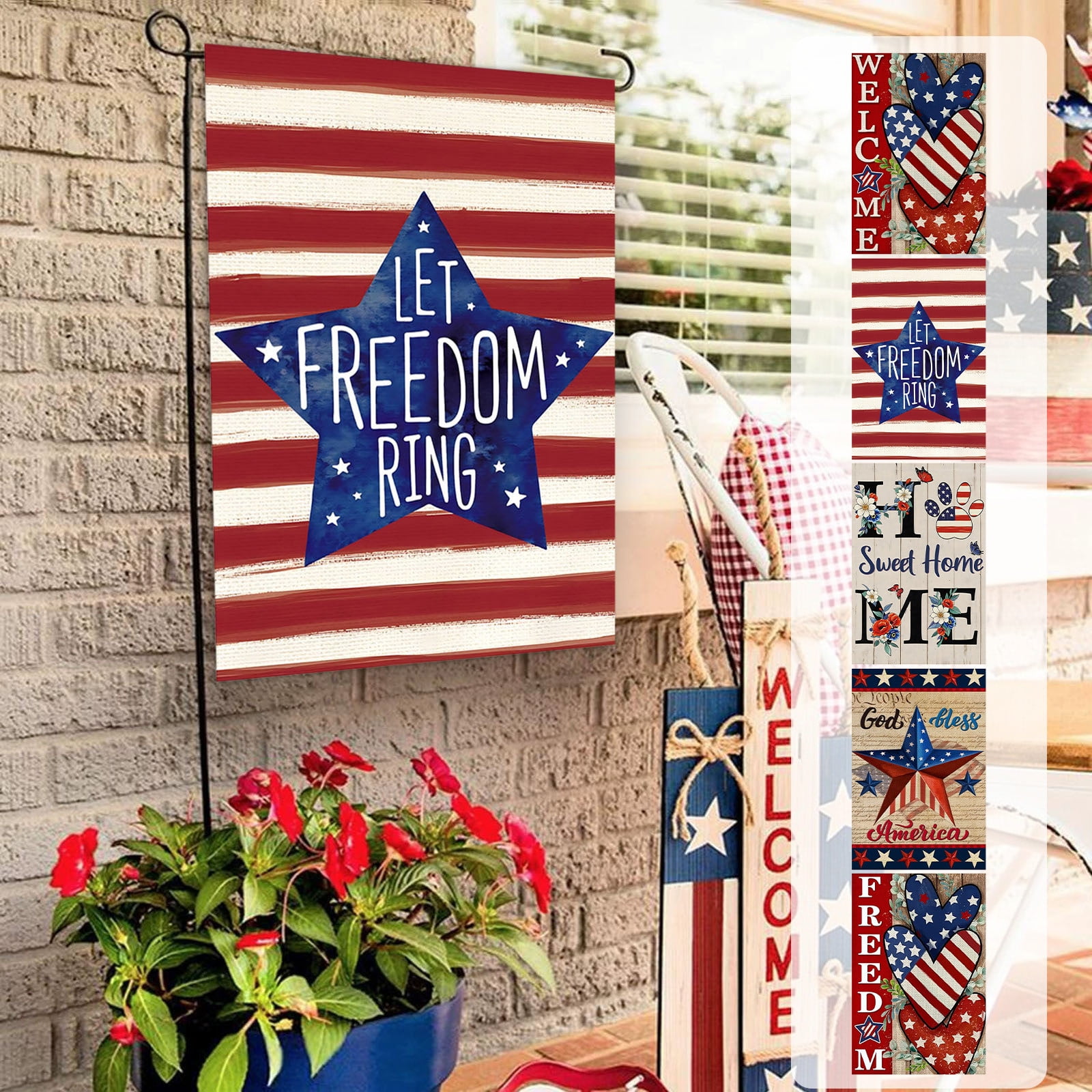 July 4th Garden Flag Personalized Independence Day Garden Flag Welcome