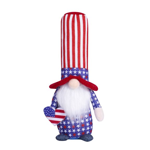 Independence Day Gnome Doll Handmade Gnomes Plush Decorations Faceless Doll Decorations With Striped Hat And Star - Detailed Design Perfect For 4Th Of July Celebrations And