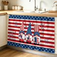 thumbnail image 1 of Independence Day Gnomes Cabinet Curtain 32"Wx55"L, Dustproof Pantry Door Curtain with Self Adhesive Tape, 4th of July Red Striped Tall Storage Cover Privacy Drape for Bathroom Kitchen Laundry Room, 1 of 9