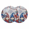 thumbnail image 1 of Independence Day Gnomes Round 13 Inch Placemats Set of 2, Red Blue Floral Gray Wood HeatResistant Non Slip Place Mats for Dining Table, Wipeable Braided Kitchen Table Mats for Housewarming, 1 of 9