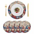 thumbnail image 1 of Independence Day Gnomes Round 13 Inch Placemats Set of 4, Red Blue Poppy Floral Beige HeatResistant Non Slip Place Mats for Dining Table, Wipeable Braided Kitchen Table Mats for Housewarming, 1 of 9