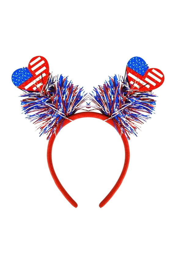 Independence Day Hair Bands 4th of July Party Decorations Plastic Flag Stripe Headbands Colorful Headwear for Family Parades Home Celebrations (Multicolor 9.84x9.84in 0.04lb)