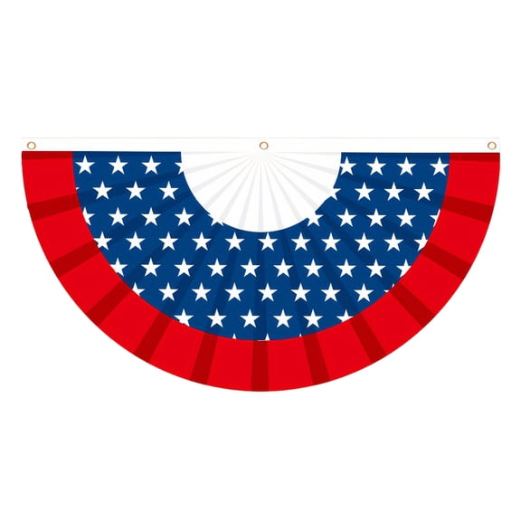Independence Day Half Circles Flag, Outdoor Decoration, Polyester Yard Flag, Bright Colors, Durable and Lightweight, Suitable for Flagpole Display