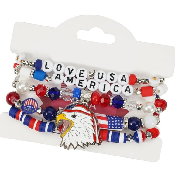 Independence Day Handmade Bracelet Stackable Bracelets Perfect for Adding Charm