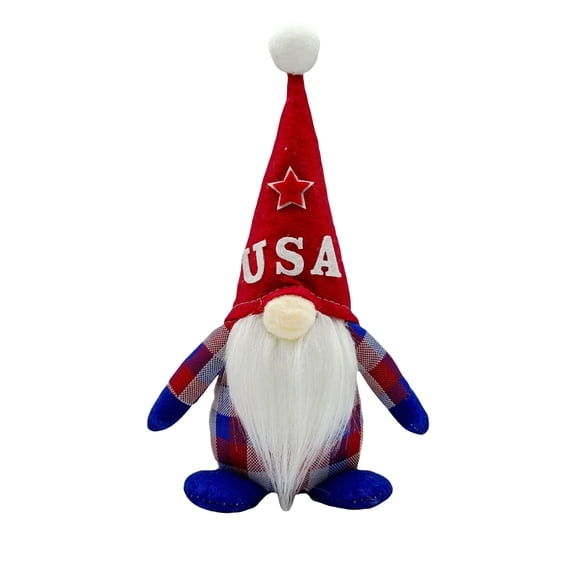 Independence Day Handmade Plush Faceless Gnome Doll Standing Statue, Soft Stuffed Faceless Doll With Festive Themed Accents Perfect For Holiday Indoor Decor, Fun And Thoughtful