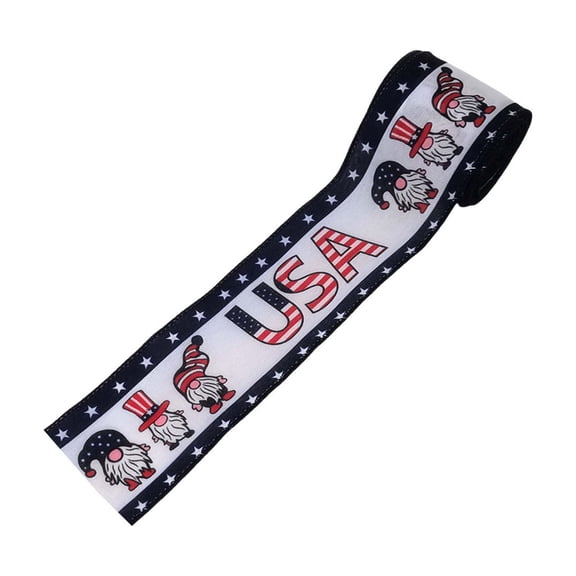Independence Day Handmade Ribbons Independence Day Series Ribbons DIY Bow-Making Wired Edge Fabric Set of Three 36 Inch Strips