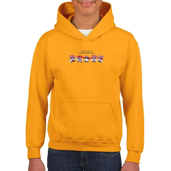 Independence Day Happy Gnomes Hoodie Juniors -Image by Shutterstock, Medium