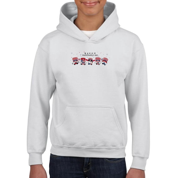 Independence Day Happy Gnomes Hoodie Juniors -Image by Shutterstock, x-Large