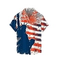 thumbnail image 1 of Independence Day Hawaiian Shirt for Men Summer Patterns Print Short Sleeve Button Down Shirts Tops Lightweight Relaxed Fit Elastic Tees for Beach Vacation, 1 of 5