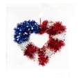 thumbnail image 1 of Independence Day Heart Decorative Wreath Hanging Red White Blue Shaped Ornament with Tassels, 1 of 8