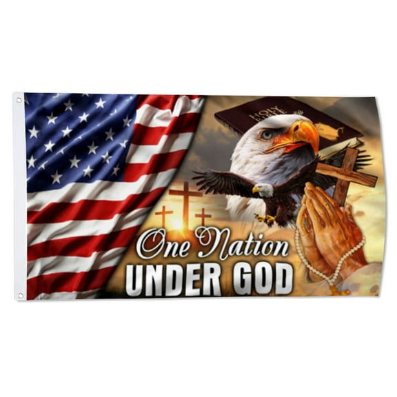 Independence Day Jesus Flag Patriotic Eagle American One Nation Under God flags Polyester 3x5 FT Indoor Outdoor Banner