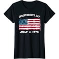 thumbnail image 1 of Independence Day July 4 1776 Fourth of July American Flag T-Shirt Gift, 1 of 3
