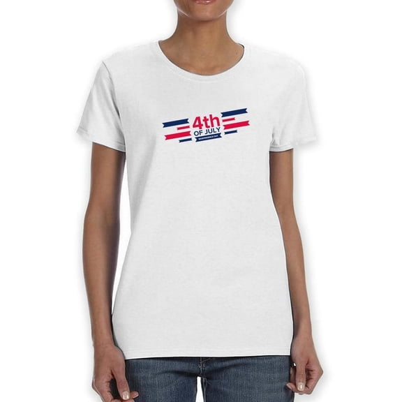 Independence Day, July 4Th Shaped T-Shirt Women -Image by Shutterstock, Female Medium