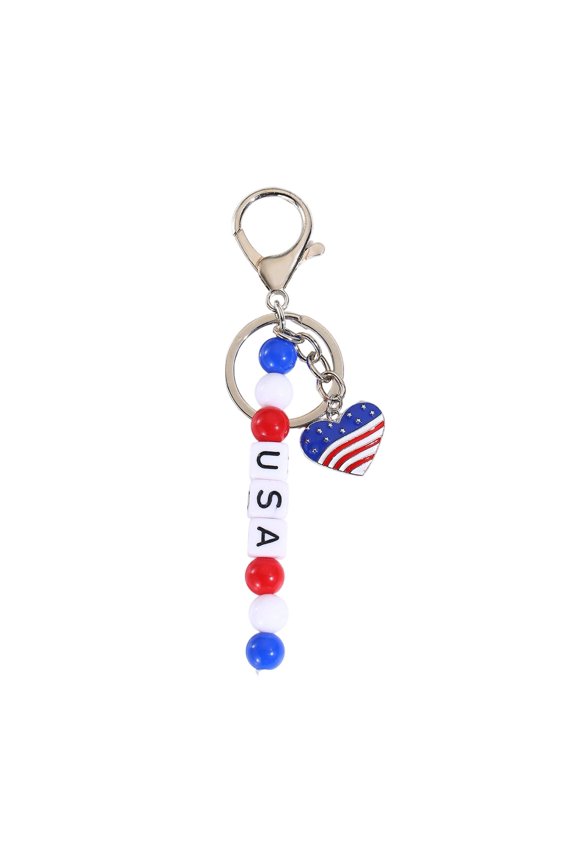 Independence Day Keychain Patriotic Keyring Memorial Day For Veterans USA Flag Metal Keychain For Backpack And Keys A