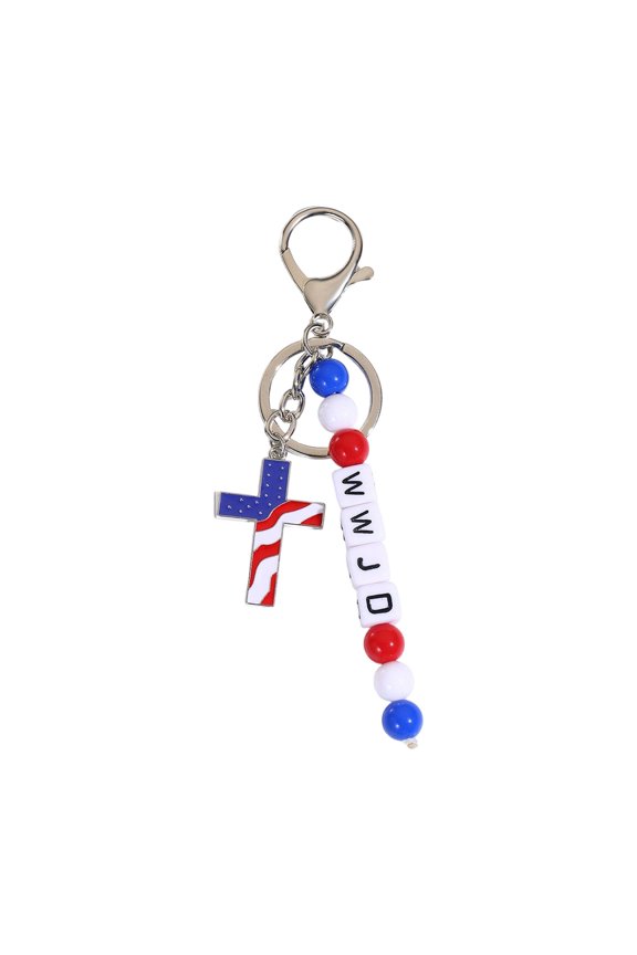 Independence Day Keychain Patriotic Keyring Memorial Day For Veterans USA Flag Metal Keychain For Backpack And Keys B