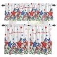 thumbnail image 1 of Independence Day Kitchen Curtains Sets for Windows 24 Inch Length, 4th of July Red Blue Stars Patriotic Rod Pocket Window Treatments Tier Curtains and Valances Set for Bedroom/Bathroom, 1 of 8