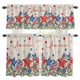 thumbnail image 1 of Independence Day Kitchen Curtains Sets for Windows 24 Inch Length, 4th of July Striped Stars Patriotic Burlap Rod Pocket Window Treatments Tier Curtains and Valances Set for Bedroom/Bathroom, 1 of 8